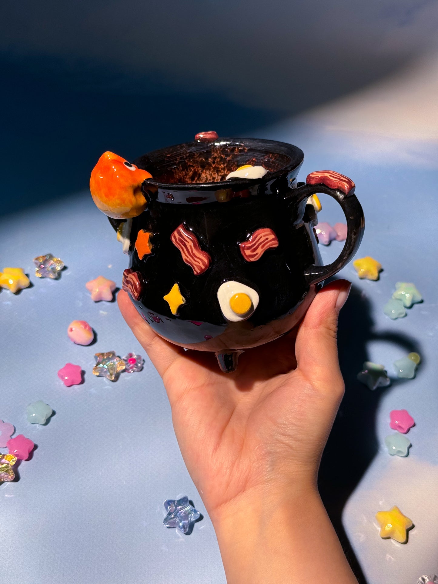 Calcifer’s Cauldron PLANTER (with drainage holes) 1