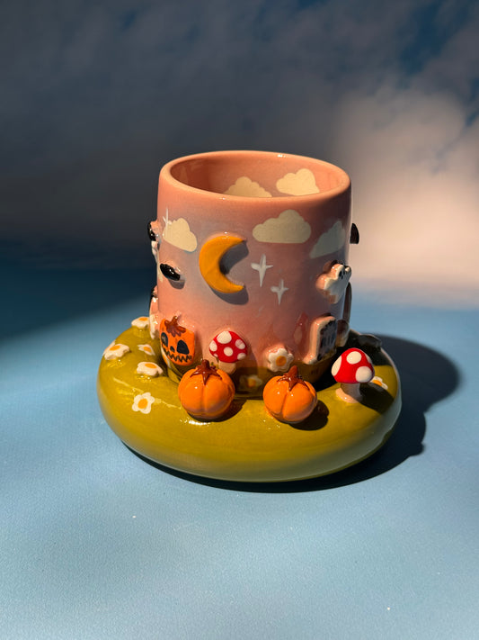 GHOSTY MUG SAUCER SET 6