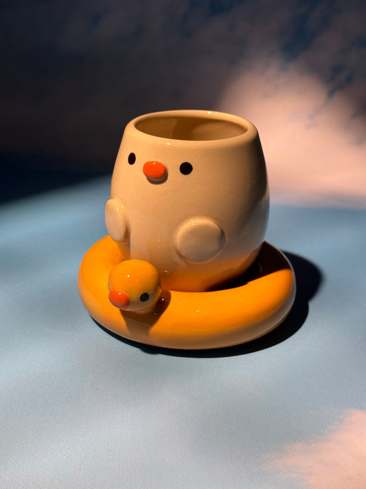 Duck floatie mug set 1 (Freebie: Mini duckie mug keychain!)