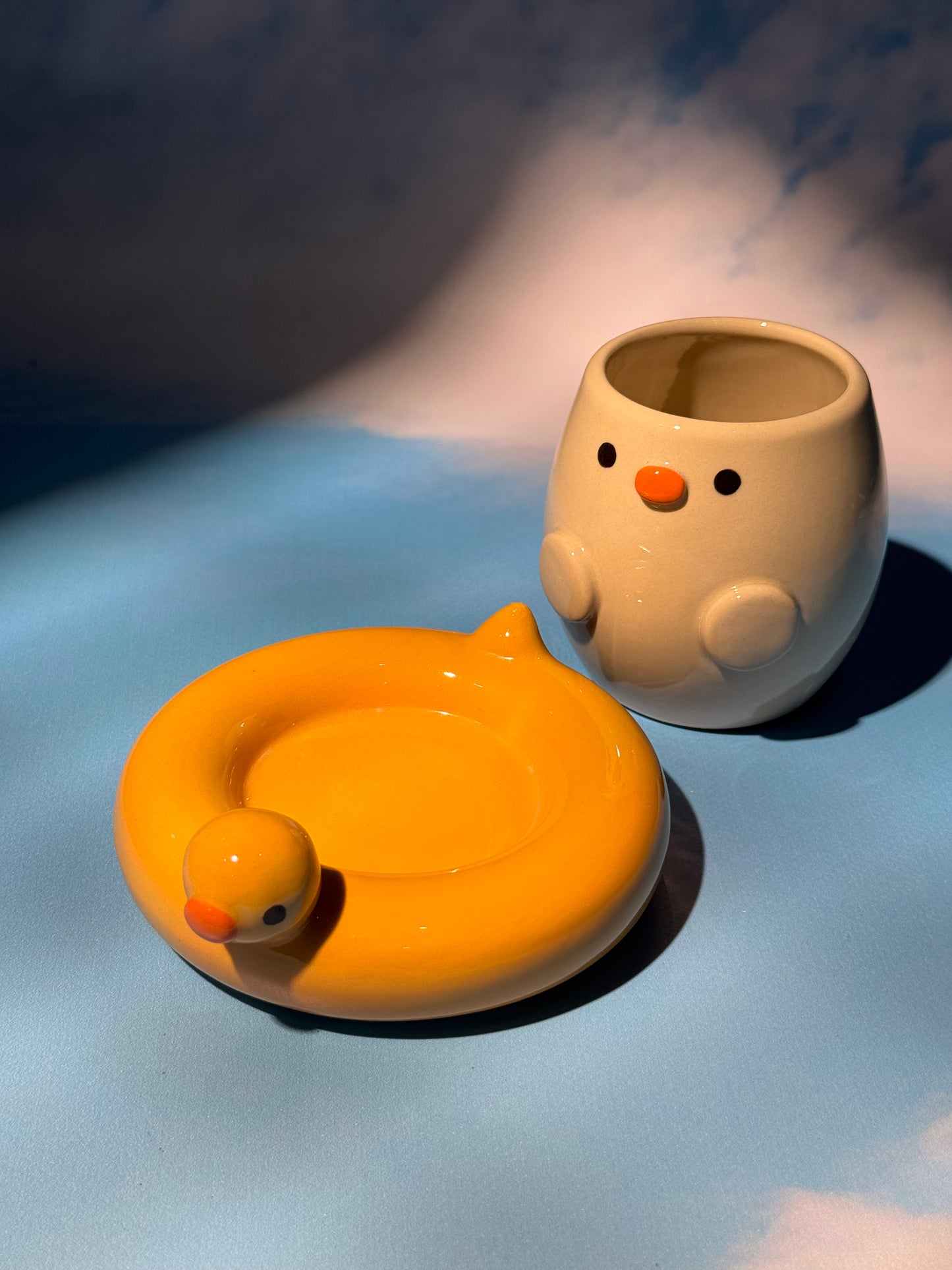 Duck floatie mug set 1 (Freebie: Mini duckie mug keychain!)