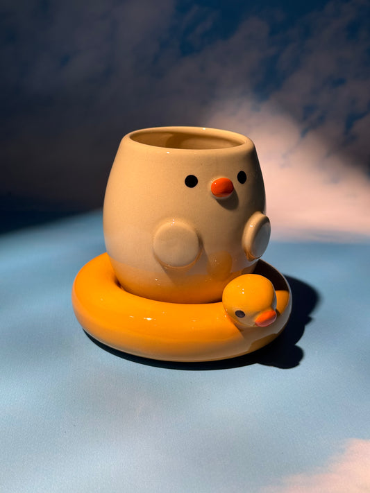 Duck floatie mug set 2 (Freebie: Mini duckie mug keychain!)