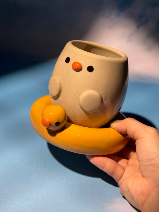 Duck floatie mug set 3 (Freebie: Mini duckie mug keychain!)