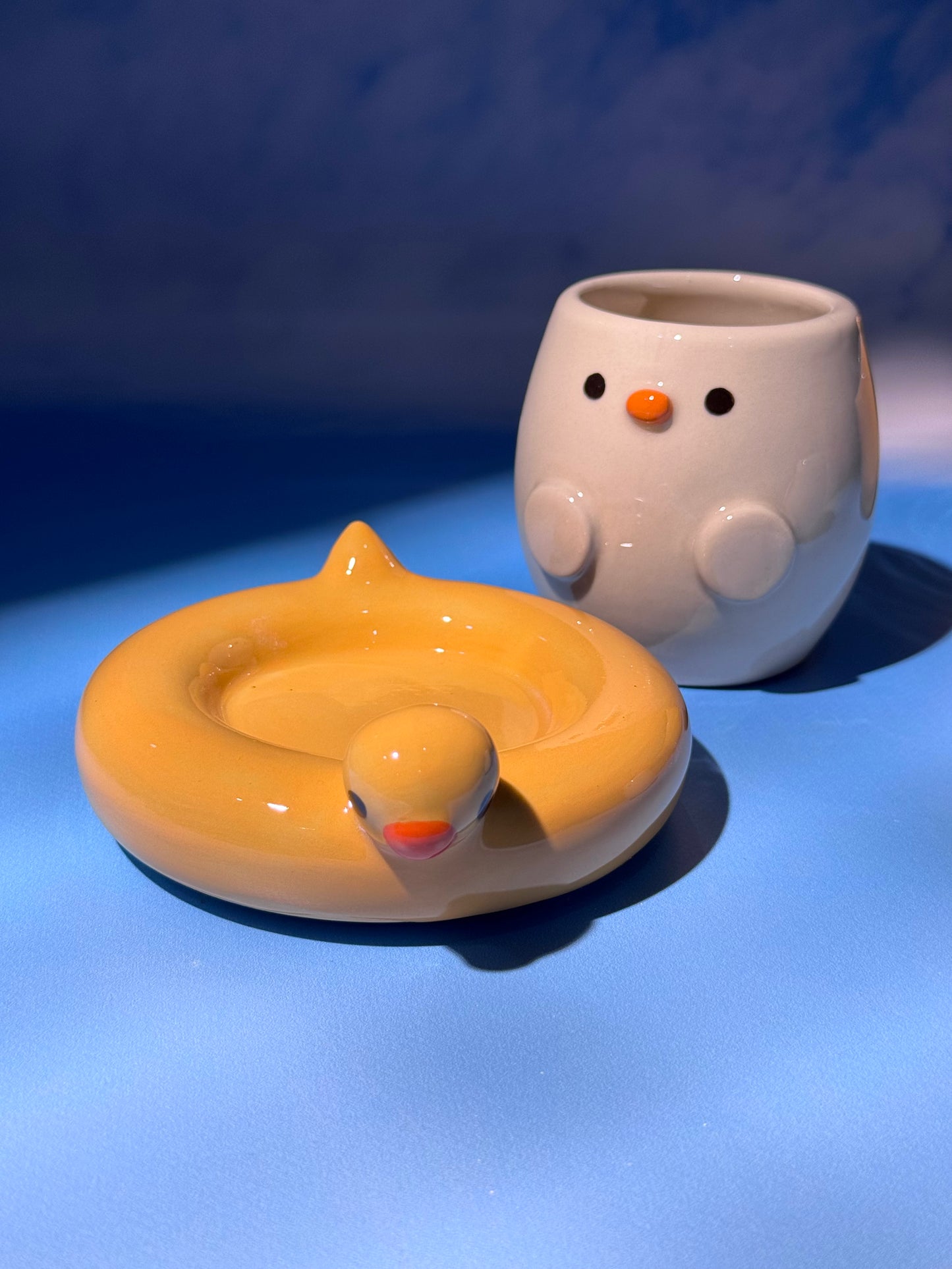 DUCKY BOWL + MUG SET 1 (FREE: ducky mini shot glass)