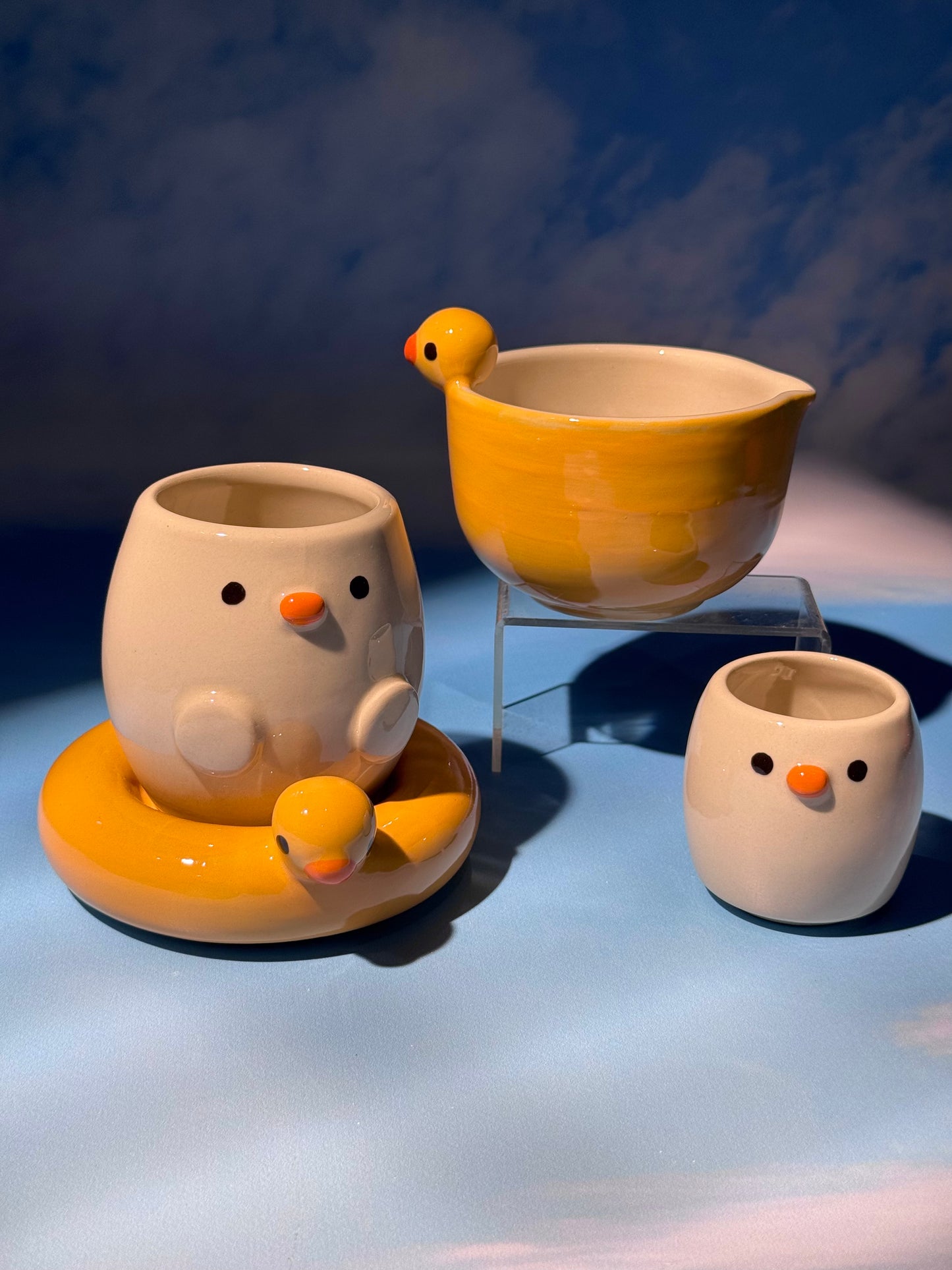 DUCKY BOWL + MUG SET 3 (FREE: ducky mini shot glass)