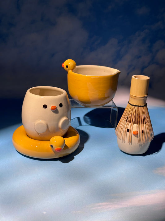 DUCKY BOWL + MUG SET 4 (FREE: ducky mini shot glass)