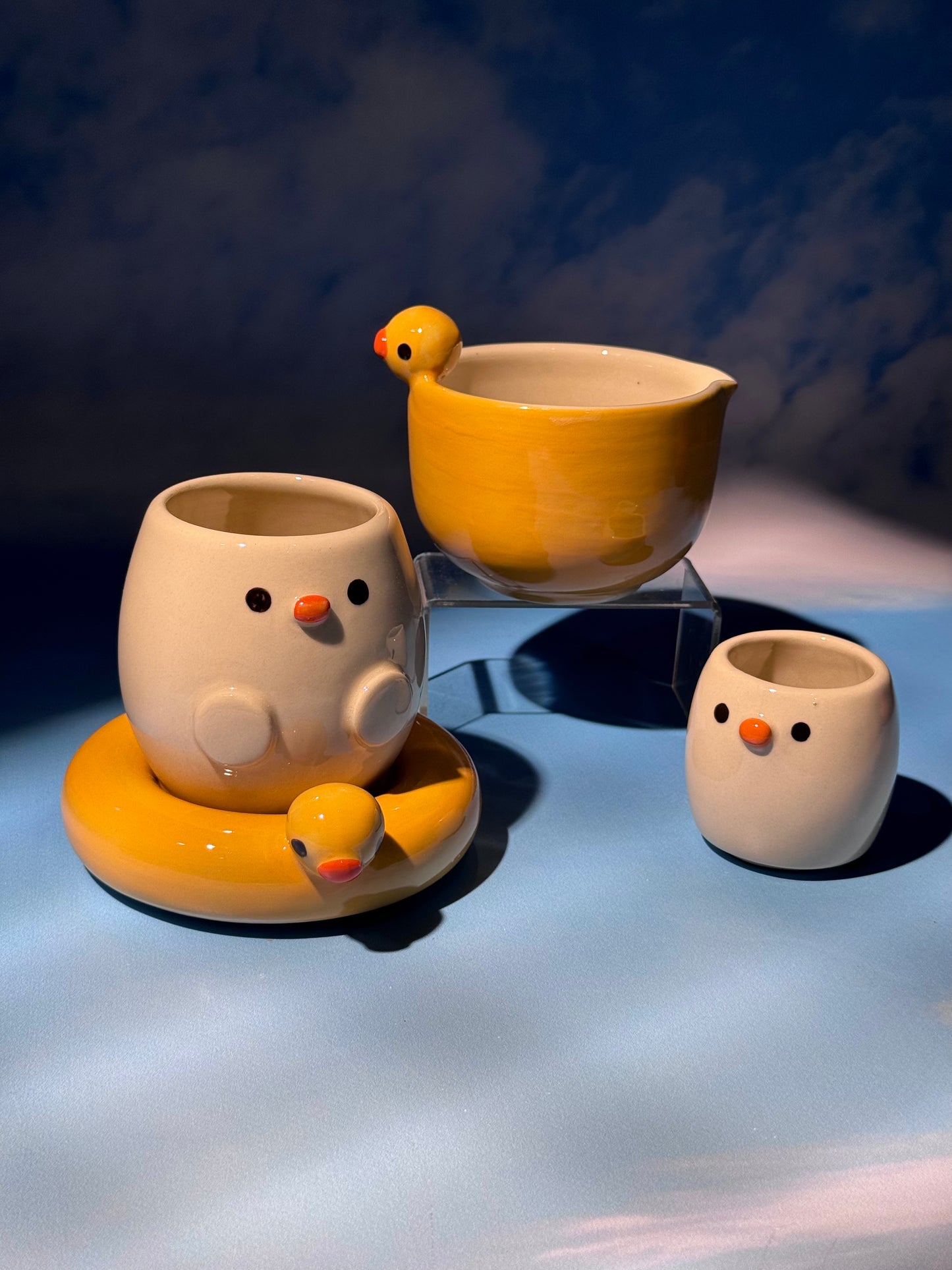 DUCKY BOWL + MUG SET 4 (FREE: ducky mini shot glass)
