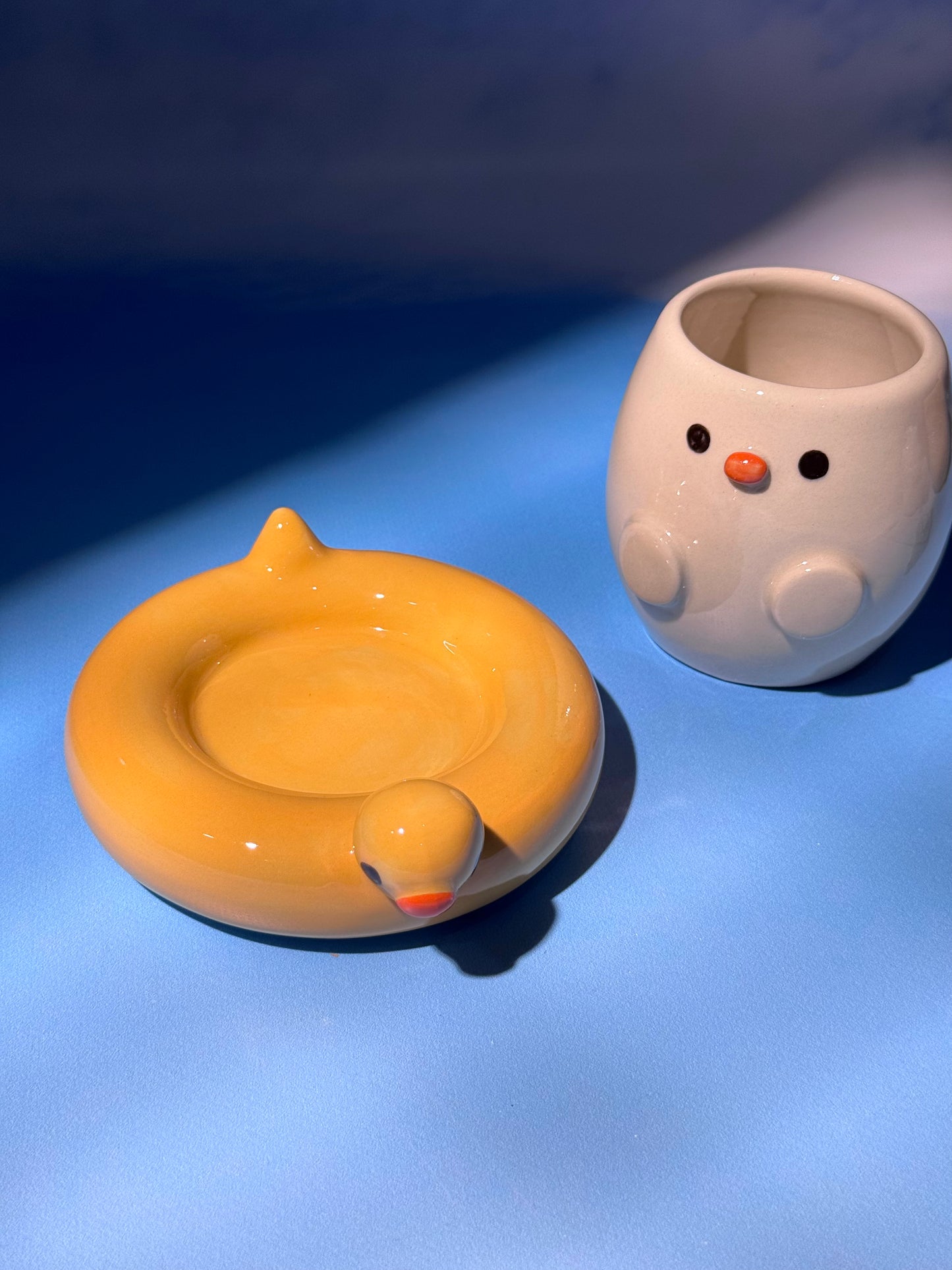 DUCKY BOWL + MUG SET 4 (FREE: ducky mini shot glass)